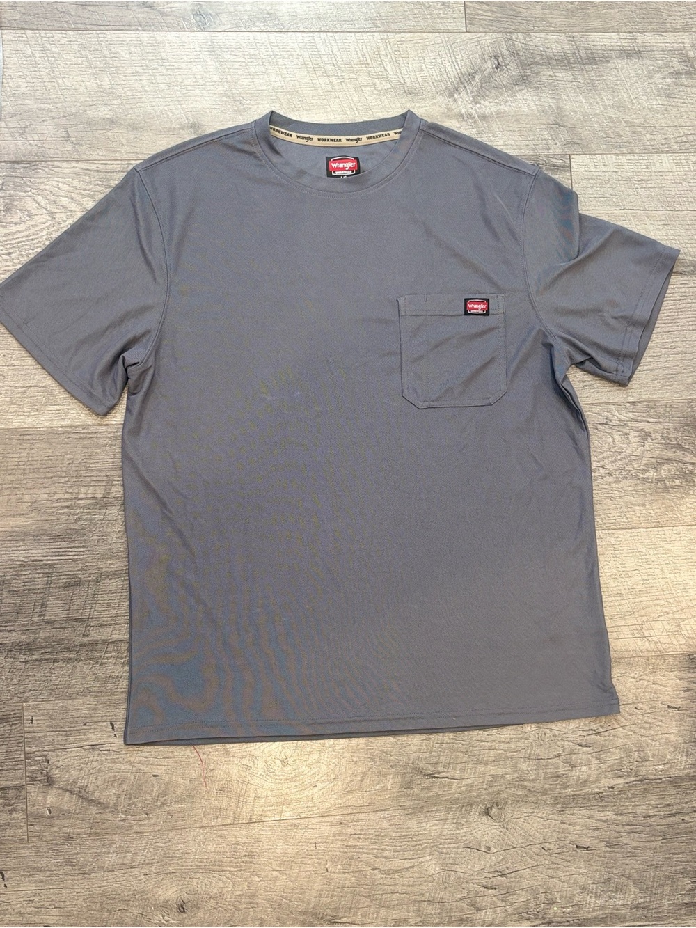 Wrangler Workwear Men's L Gray Pocket Logo Crew Neck Short Sleeve Knit Tee